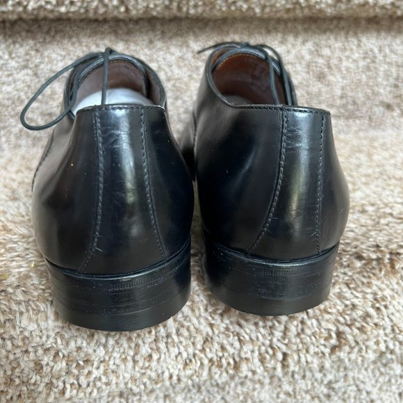 a.testoni Men\'s Black Leather Oxfords Dress Shoes. main image 6